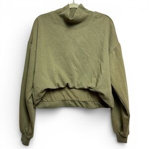 NWT Anthropologie Pilcro bubble hem Olive Green Sweatshirt